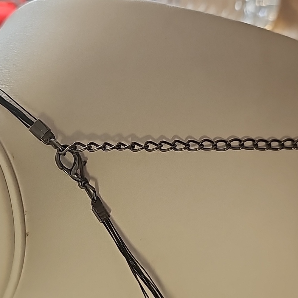 Red Glass Cluster Multistrand Statement Necklace - image 3